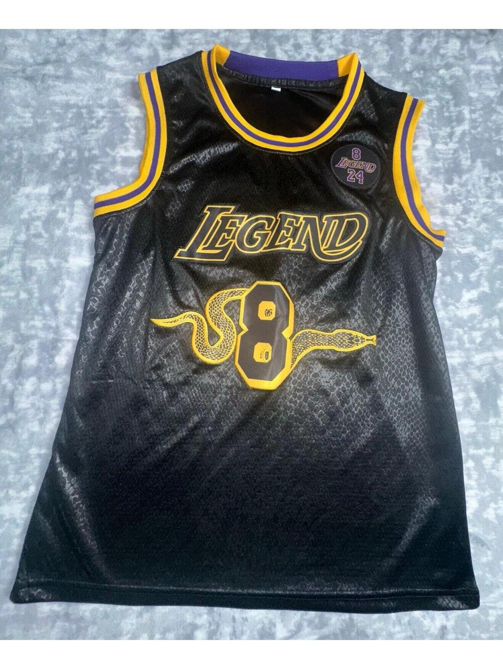 Vtg KOBE BRYANT Black Mamba LA Lakers LEGEND Tribute Jersey YOUTH M/Med 10-12